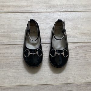 5.5 21 Gucci Black Horsebit Leather Toddler Mary Jane Shoes
